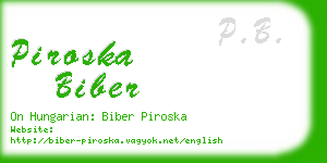 piroska biber business card